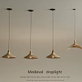 Medieval Droplight Design With Four Hanging Pendant Lights For Interior Decor 3d model
