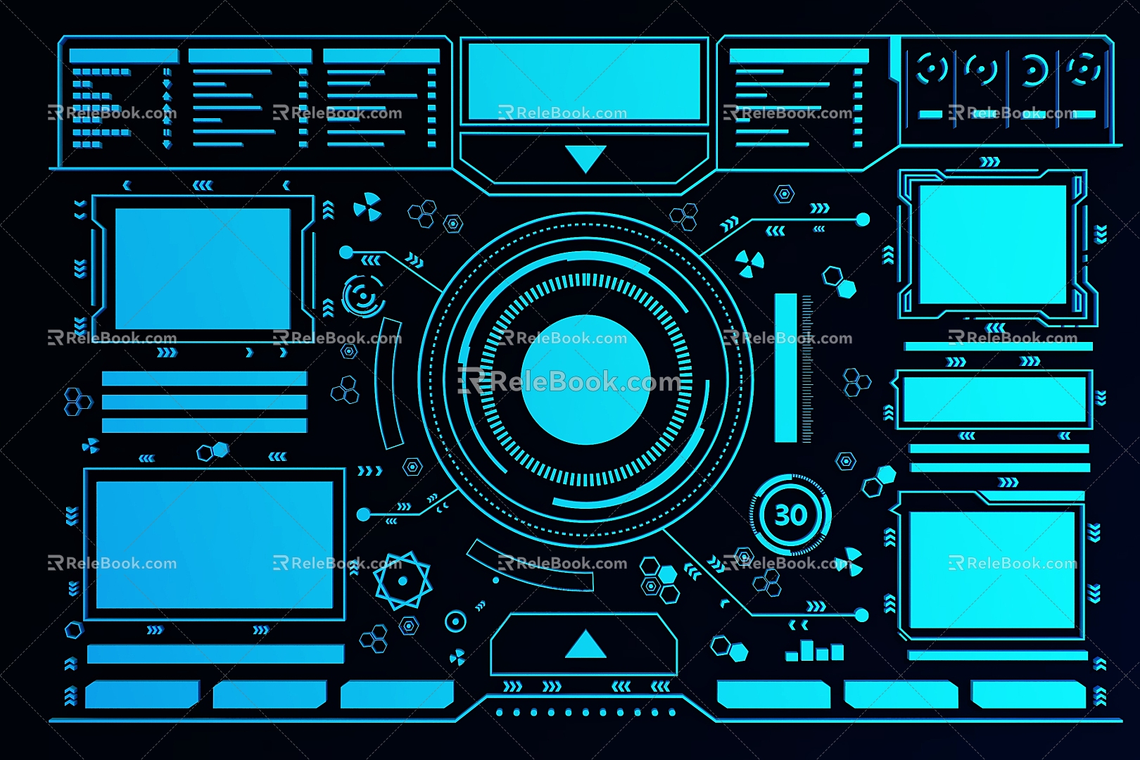 Circuit Line Technology Line Technology Elements 3d model