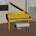 Musical Instrument Modern Piano 3d model