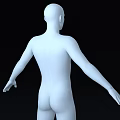 3D Human Man Model Featuring White Solid Figure And Blue Wireframe Design 3d model