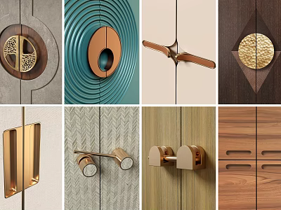 Stylish Cabinet Door Handles In Various Designs Shapes And Materials For Home Decor 3d model