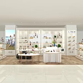 Modern Shoe Store Interior With Shelves And Display Tables For Footwear Products