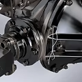 Detailed 3D Model of Car Engine Components Including Axle and Wheels Structure