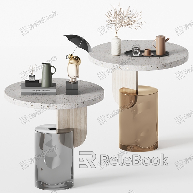 Modern Round Table Transparent Acrylic Side Table Corner Table model