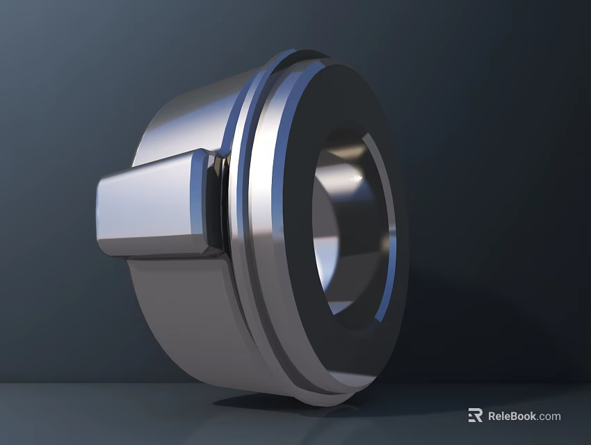 Smart Machine Metal Component With Cylindrical Structure And Silver Metallic Finish 3d model 