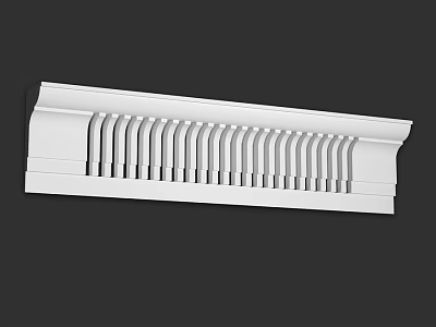 White Decorative Architectural Component Featuring Grooved Design For Interior Decoration 3d model