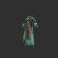 Insect Inspired Green Blue Long Coat With Wing Design And Antenna Details Fantasy Costume