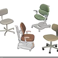 Modern Various Design Office Chairs With Swivel Wheels Armrests And Beige Green Brown Upholstery