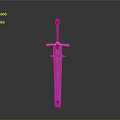 Medieval Decorative Sword With Red Pommel Golden Crossguard And Engraved Red Text On Blade
