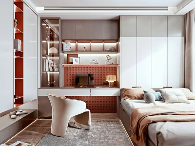 Modern Tatami Bedroom 3d model
