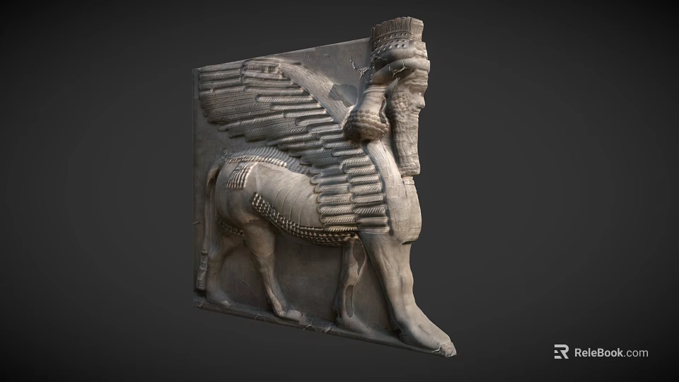 Winged Mythical Game and Movie Character With Lion Body Human Head and Feathered Details 3d model 