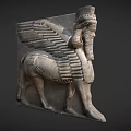 Winged Mythical Game and Movie Character With Lion Body Human Head and Feathered Details