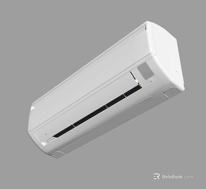 White Wall Mounted Air Conditioner Fan With Modern Sleek Design and Appearance 3d model 