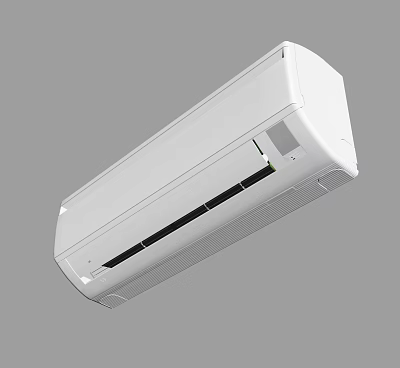 White Wall Mounted Air Conditioner Fan With Modern Sleek Design and Appearance 3d model
