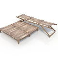 Rustic Wooden Foldable Furniture With Plank Surface And Sturdy Legs