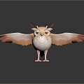 Owl grimace owl long-eared owl wulin owl monkey face owl carved owl 3d model