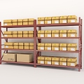 shelf iron rack shelf carton cardboard 3d model