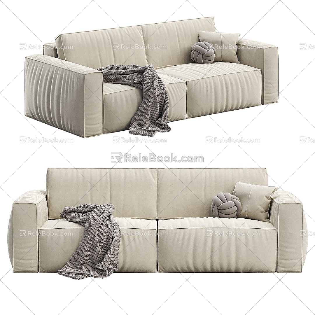 Modern Simple Double Sofa Sofa Simple Sofa Casual Sofa 3d model