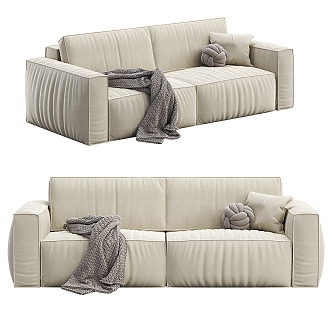 Modern Simple Double Sofa Simple Sofa Casual Sofa 3d model