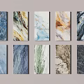 Diverse Wall Panels with Multiple Colors and Natural Marble Textures for Interior Design 3d model