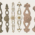European-style Handle Carved Door Handle 3d model