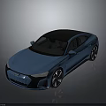 Audi Blue Sports Coupe With Black Roof And Sleek Modern Exterior Design