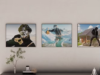 Cai Xukun Landscape Painting Hanging Painting Decorative Painting ikun 3d model