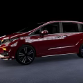 Red Honda Minivan Exterior Design With Shiny Body And Black Wheels