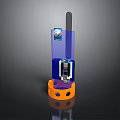 Electronic Device With Blue Casing Orange Base And Internal Components