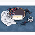 Delicious Chocolate Pie Topped With Fresh Blueberries Strawberries Chocolate Chunks And Coffee