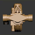 Golden Metallic Spacecraft Landing Gear Component With Wheel Structure For Aerospace