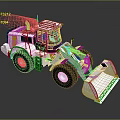 White Heavy Duty Wheel Loader With Front Bucket Large Tires And Cab