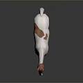 Brown and white spotted horse standing as 3D model on grey background with reflection