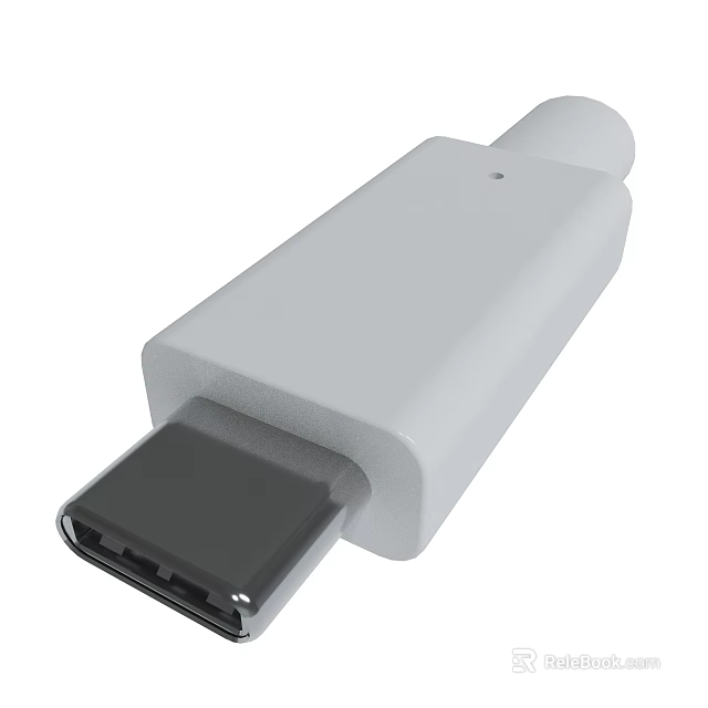 White USB C Adapter with High Speed Data Transfer and Durable Build 3d model 