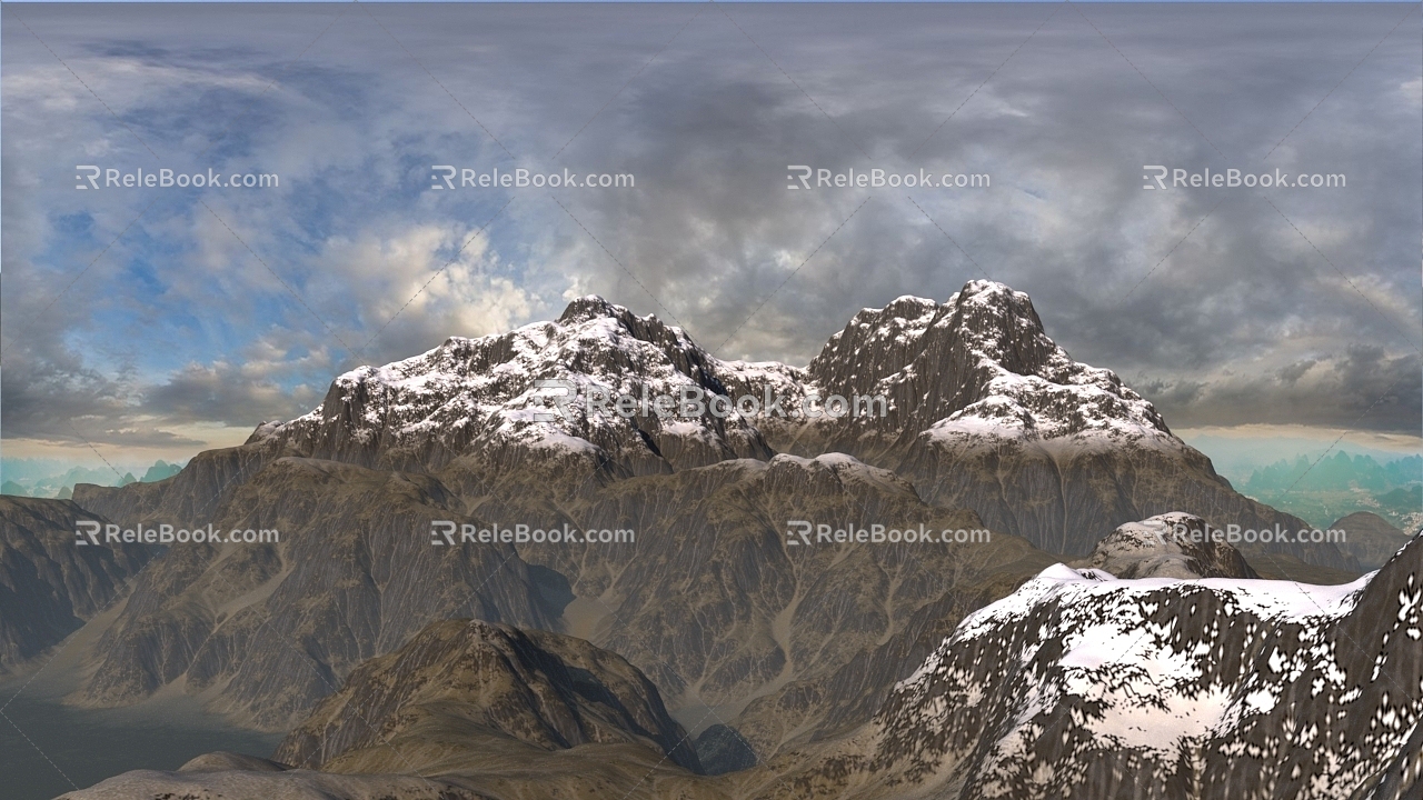 Mountain Snow Mountain Far Mountain Stone Mountain Vision Snow Scene 3d model