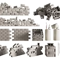 Essential Building Components For Construction Including Hollow Blocks Solid Bricks And Masonry Units 3d model