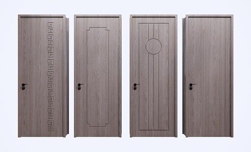 New Chinese Style Flat Door 3d model