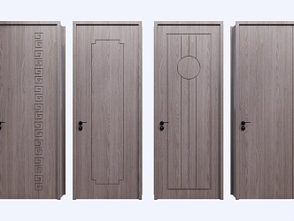 New Chinese Style Flat Door 3d model