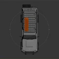 Silver Grey Off-road Vehicle With Roof Rack Orange Light Front Grille And Off-road Tires