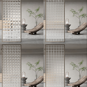 Modern partition glass brick screen partition 3d model