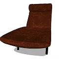 Modern Brown Velvet Upholstered Lounge Chair With High Backrest And Black Legs
