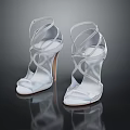 Elegant Strappy High Heels With Transparent Material Open Toe And Stiletto Heel