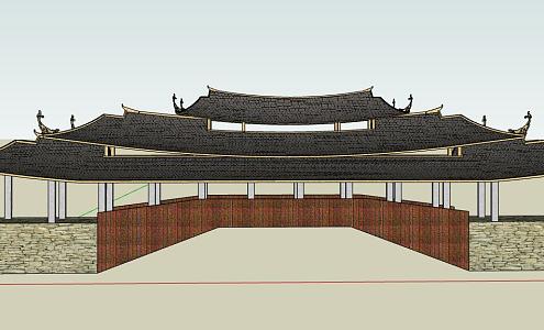 New Chinese Style Covered Bridge Taishun Covered Bridge Covered Bridge Architecture 3d model