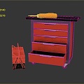 Modern toolbox iron box multi-layer toolbox iron box 3d model