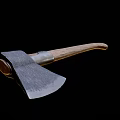 Handcrafted Axe Weapon with Wooden Handle and Forged Metal Blade Design