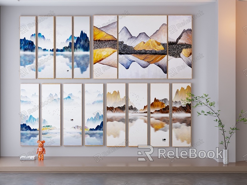 Chinese Hanging Painting Frame Photo Frame Wall Decorative Painting model