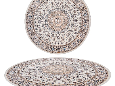 American simple round carpet 3d model