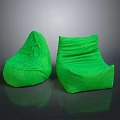 Green Single Seater Bean Bag Sofas for Comfortable Modern Living Room Decor