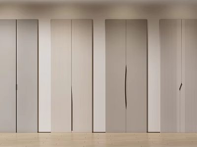 Modern Wardrobe Collection With Multiple Units Different Materials And Wooden Floor 3d model