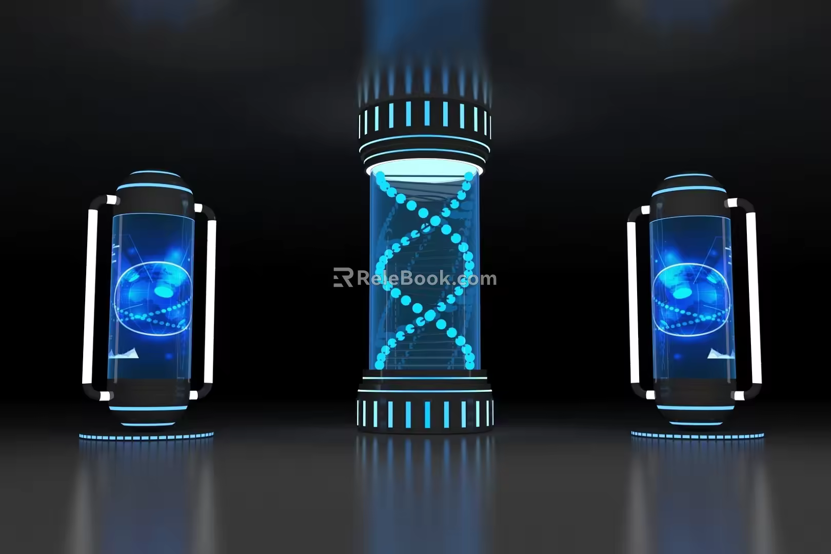 Exhibition Hall Display Cabinet Medium Island Cabinet Multimedia Display Cabinet Display Cabinet All-in-One Machine Booth 3d model